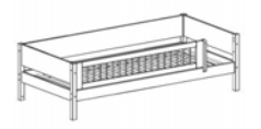 Flexa Nor Einzelbett mit vorderer Absturzsicherung 