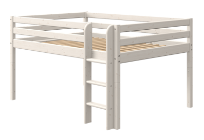 Flexa Classic Halbhohes Bett 140cm mit Senkrechtleiter 