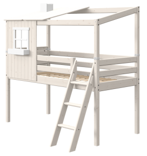 Flexa Classic halbhohes Bett mit Hausdach halb 