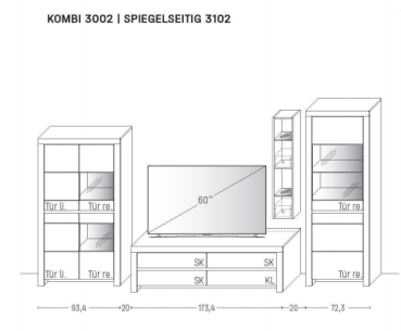 Wöstmann Soleo 3000 Wohnwand 3002 