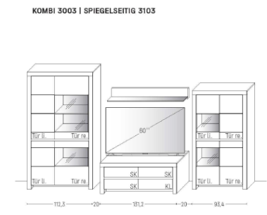 Wöstmann Soleo 3000 Wohnwand 3003 