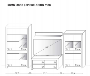 Wöstmann Soleo 3000 Wohnwand 3006 